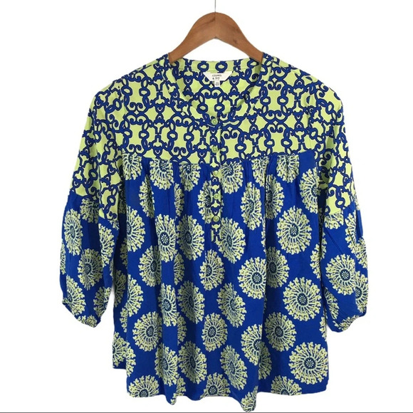 WS472 Crown & Ivy Trendy Boho Blouse Top XS - Picture 3 of 6